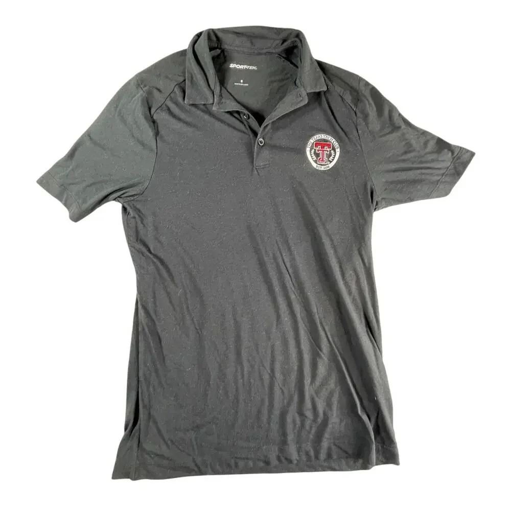 Texas Tech Club Polo Shirt Men Small Black University Red Raiders Sport-Tek Polo - Picture 1 of 9